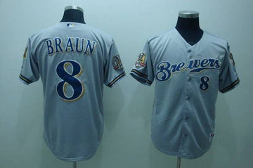 Ryan Braun Milwaukee Brewers grey jersey