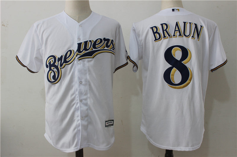 Ryan Braun Milwaukee Brewers white jersey