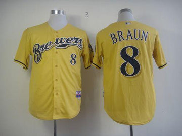 Ryan Braun Milwaukee Brewers yellow Alternate jersey