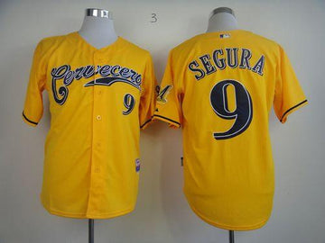 Jean Segura Milwaukee Brewers yellow jersey