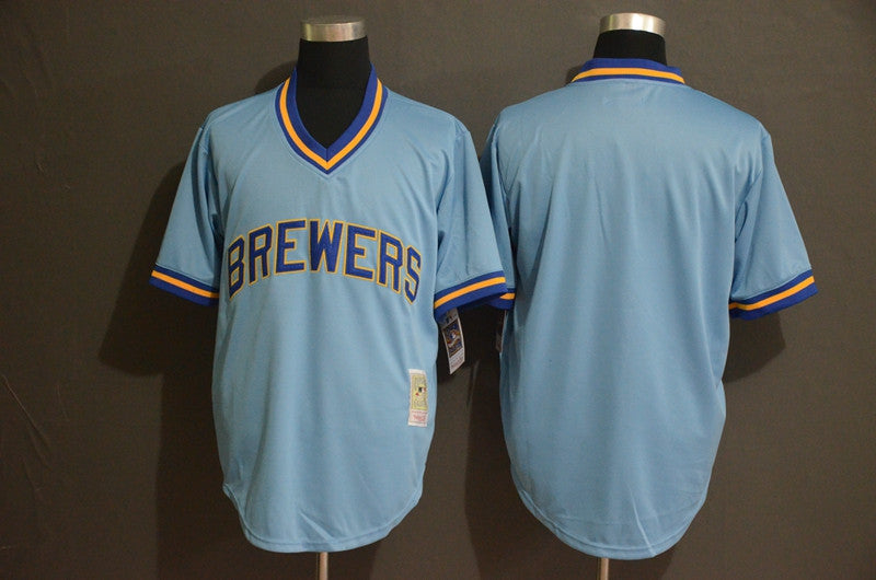 Custom Milwaukee Brewers blue Cooperstown jersey