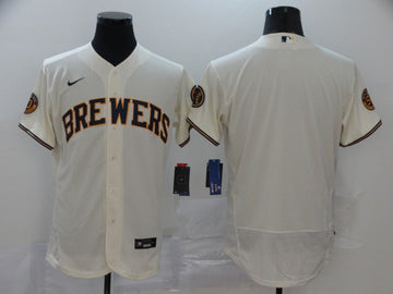 Custom Milwaukee Brewers cream jersey