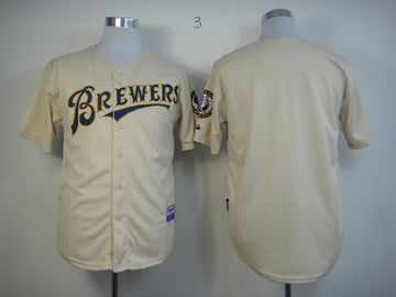 Custom Milwaukee Brewers cream jersey