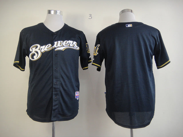 Custom Milwaukee Brewers blue jersey