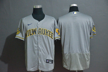 Custom Milwaukee Brewers gray jersey