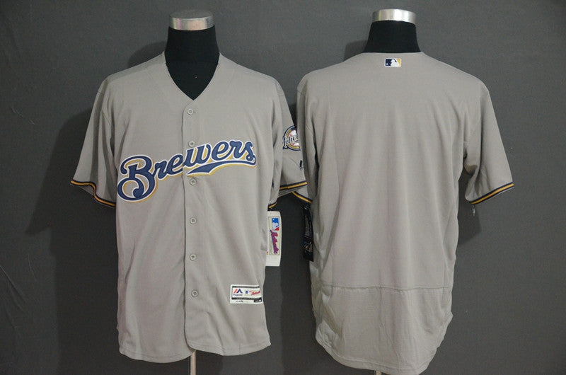 Custom Milwaukee Brewers gray jersey