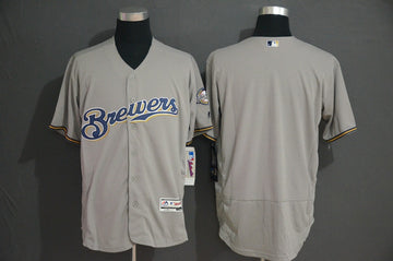Custom Milwaukee Brewers gray jersey