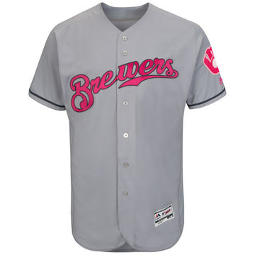 Custom Milwaukee Brewers grey jersey