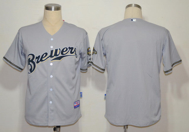Custom Milwaukee Brewers grey jersey