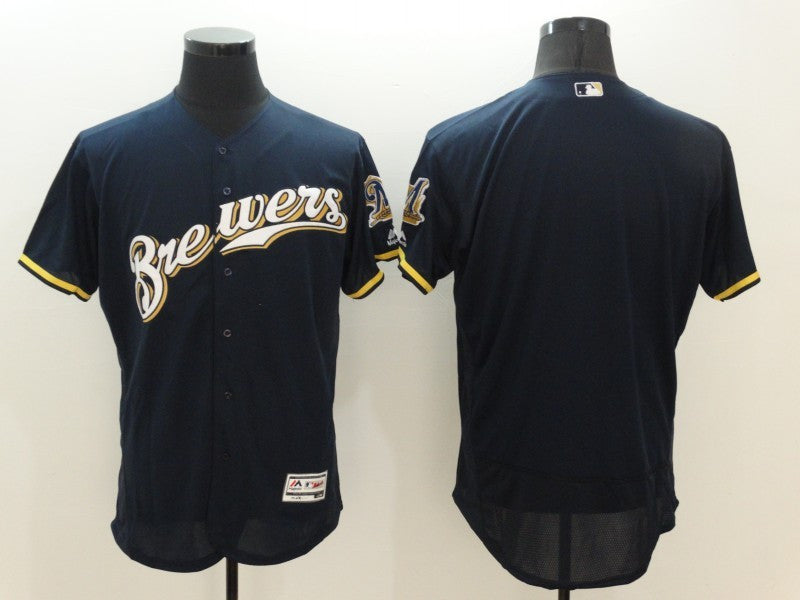 Custom Milwaukee Brewers navy jersey