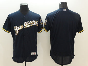 Custom Milwaukee Brewers navy jersey