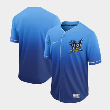 Custom Milwaukee Brewers royal Fashion jersey