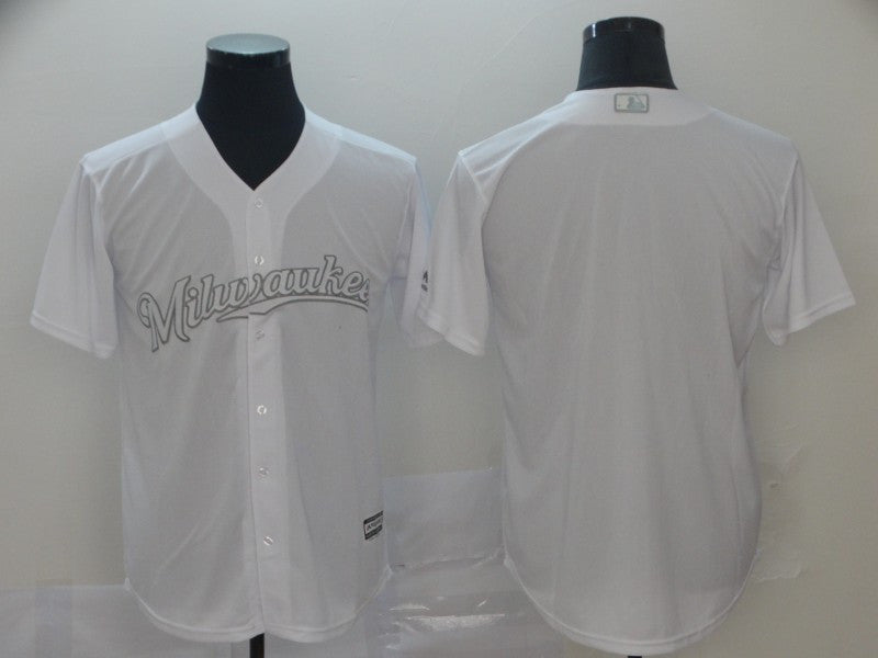Custom Milwaukee Brewers white jersey