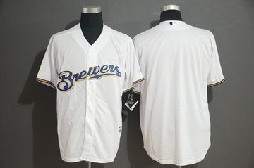 Custom Milwaukee Brewers white jersey