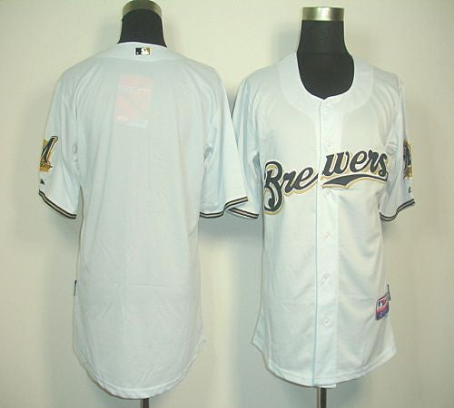 Custom Milwaukee Brewers white jersey