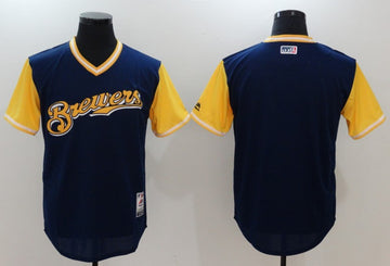 Majestic Milwaukee Brewers navy jersey