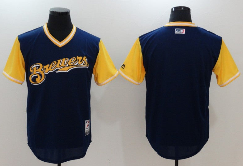 Majestic Milwaukee Brewers navy jersey