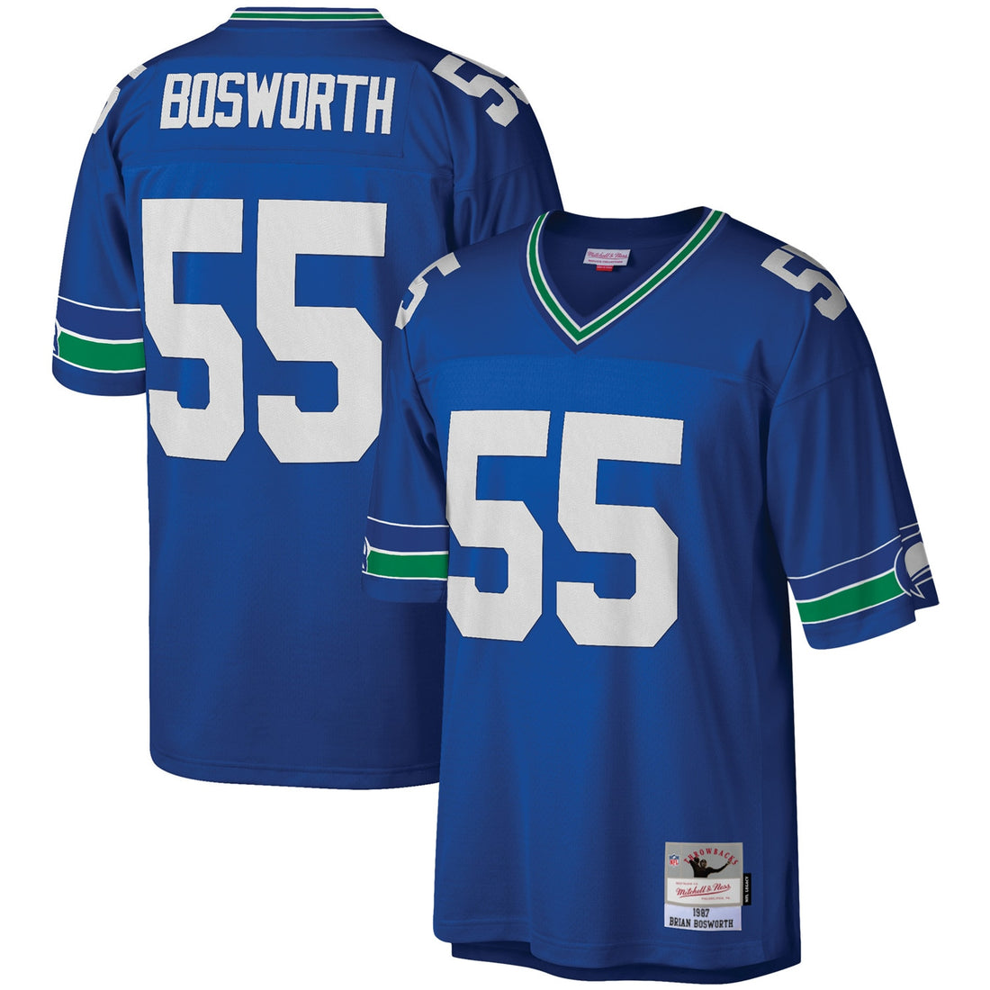 Brian Bosworth Seattle Seahawks royal jersey