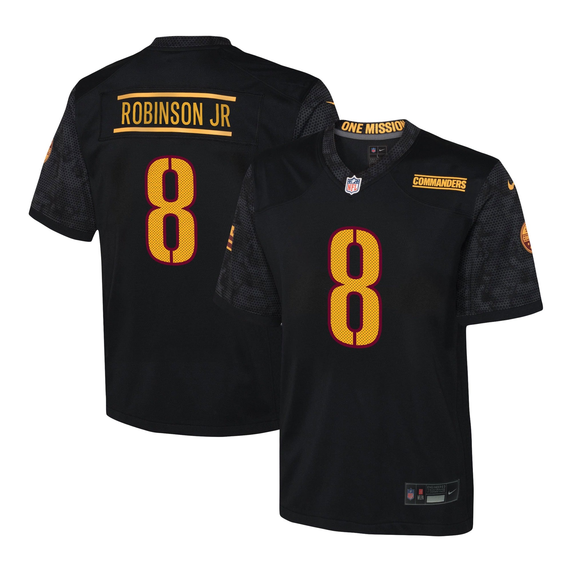 Brian Robinson Jr Washington Commanders black jersey