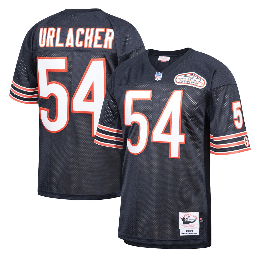 Brian Urlacher Chicago Bears navy Throwback jersey