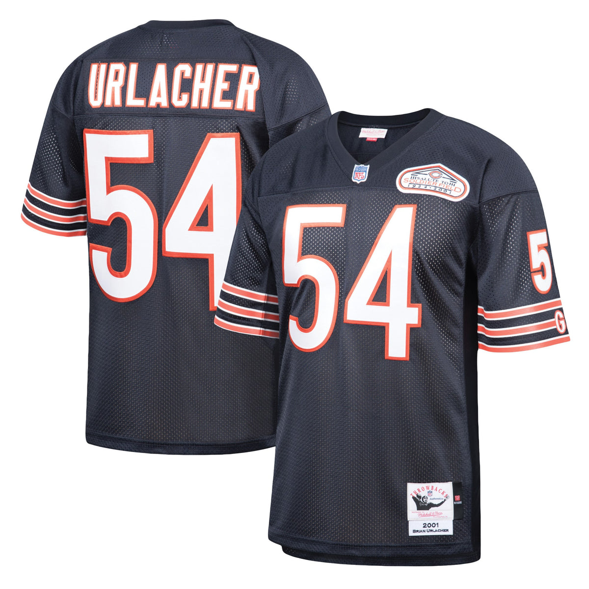 Brian Urlacher Chicago Bears navy Throwback jersey