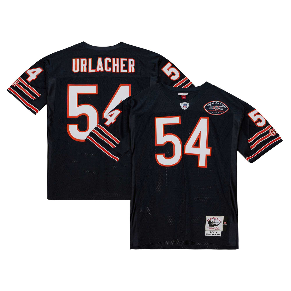 Brian Urlacher Chicago Bears navy Throwback jersey