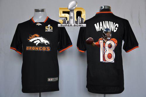 Peyton Manning Denver Broncos black Game jersey