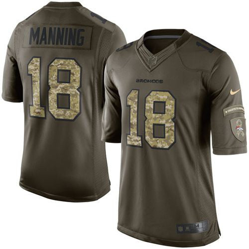 Peyton Manning Denver Broncos green Salute To Service jersey