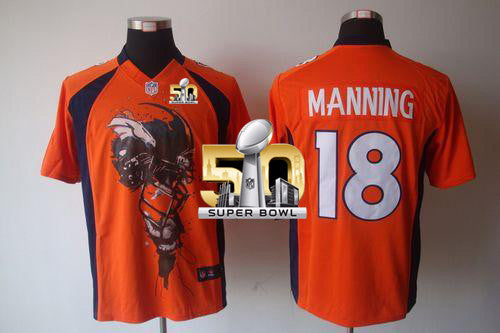 Peyton Manning Denver Broncos orange Limited jersey