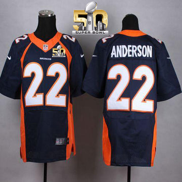 C.J. Anderson Denver Broncos navy Elite jersey