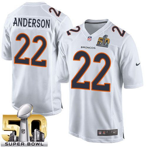 C.J. Anderson Denver Broncos white Game jersey