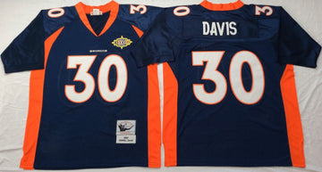 Terrell Davis Denver Broncos navy Throwback jersey