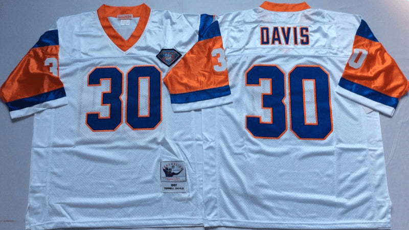 Terrell Davis Denver Broncos white Throwback jersey