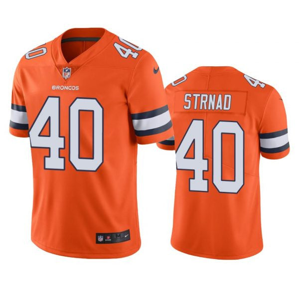 Justin Strnad Denver Broncos orange Color Rush jersey