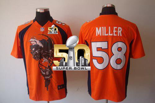 Von Miller Denver Broncos orange Limited jersey