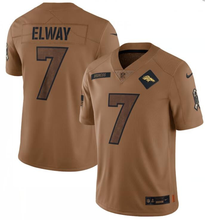 John Elway Denver Broncos brown Salute To Service jersey