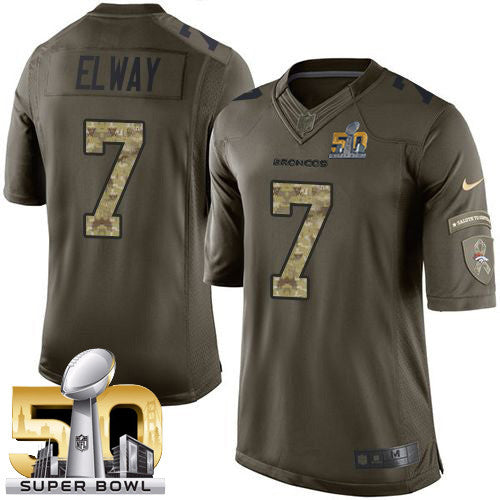 John Elway Denver Broncos green Salute To Service jersey
