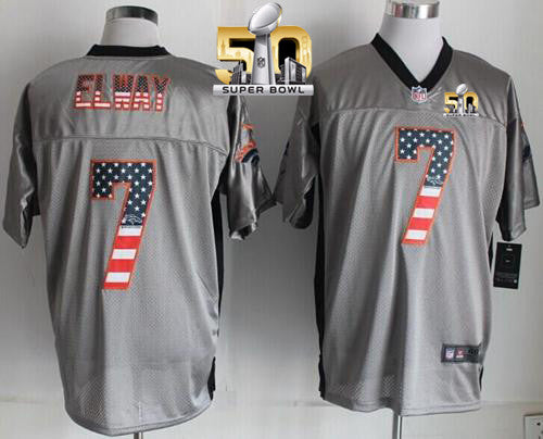 John Elway Denver Broncos grey Elite jersey