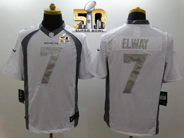 John Elway Denver Broncos white Limited jersey
