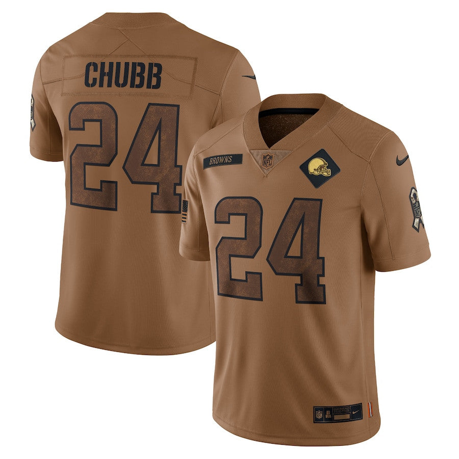 Nick Chubb Cleveland Browns brown Salute To Service jersey
