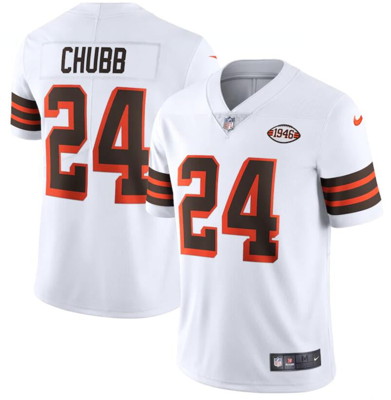 Nick Chubb Cleveland Browns white Limited jersey