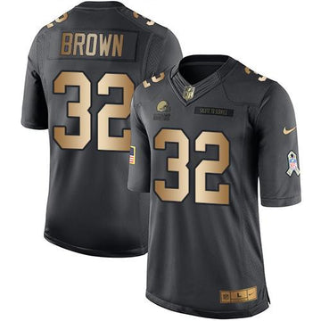 Jim Brown Cleveland Browns black Salute To Service jersey