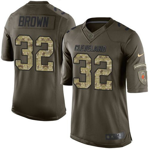Jim Brown Cleveland Browns green Salute To Service jersey