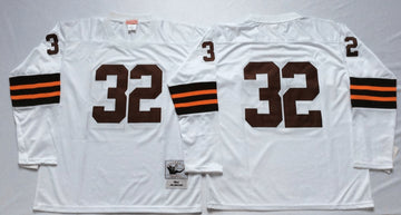 Jim Brown Cleveland Browns white Throwback jersey
