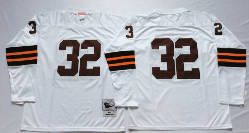 Jim Brown Cleveland Browns white Throwback jersey