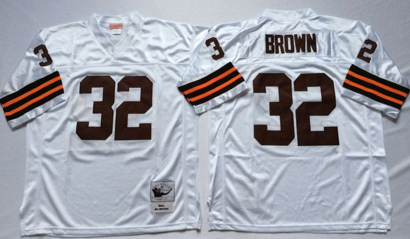 Jim Brown Cleveland Browns white Throwback jersey