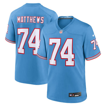 Bruce Matthews Oilers Tennessee Titans blue Throwback jersey