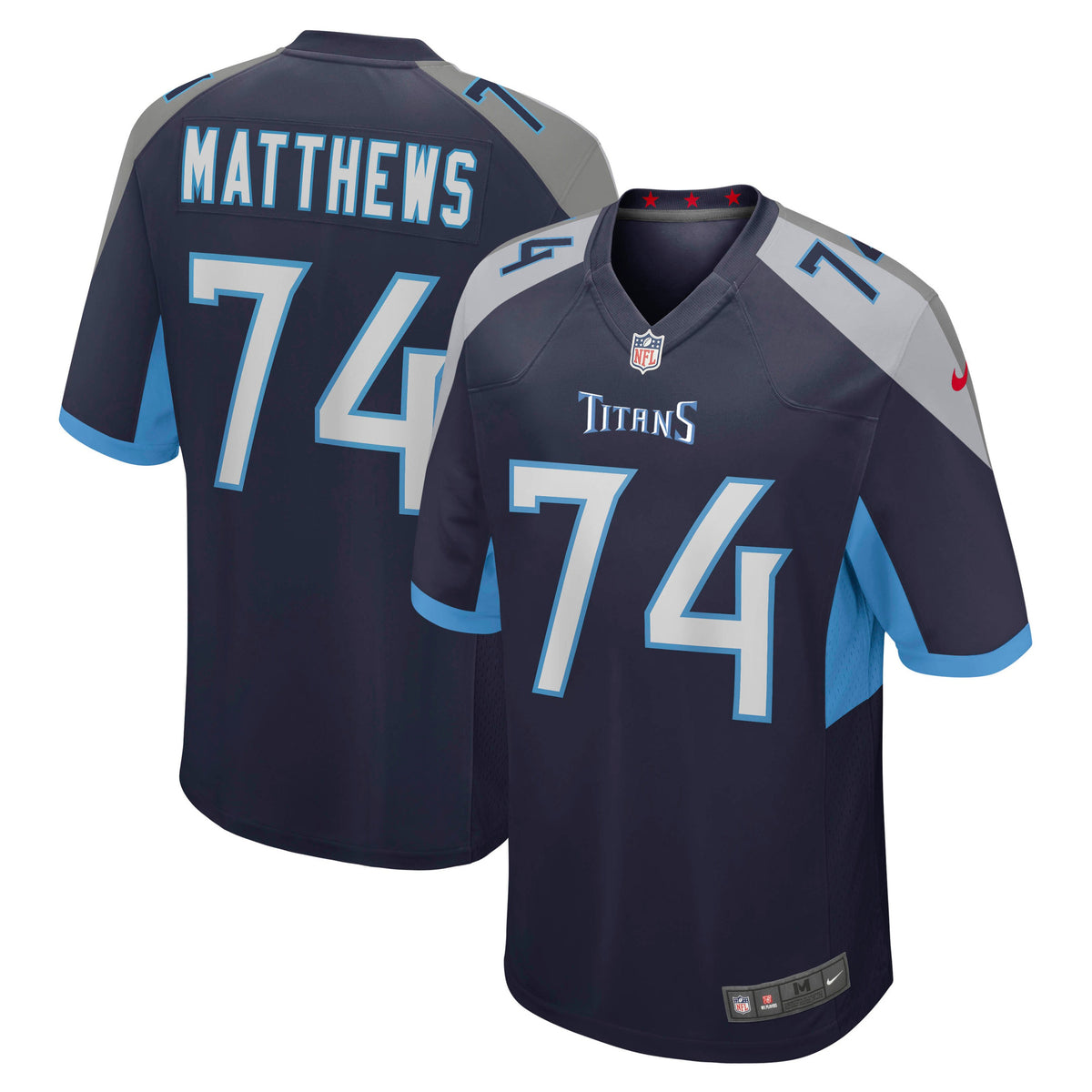 Bruce Matthews Tennessee Titans navy jersey