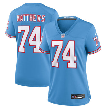Bruce Matthews Oilers Tennessee Titans blue Throwback jersey