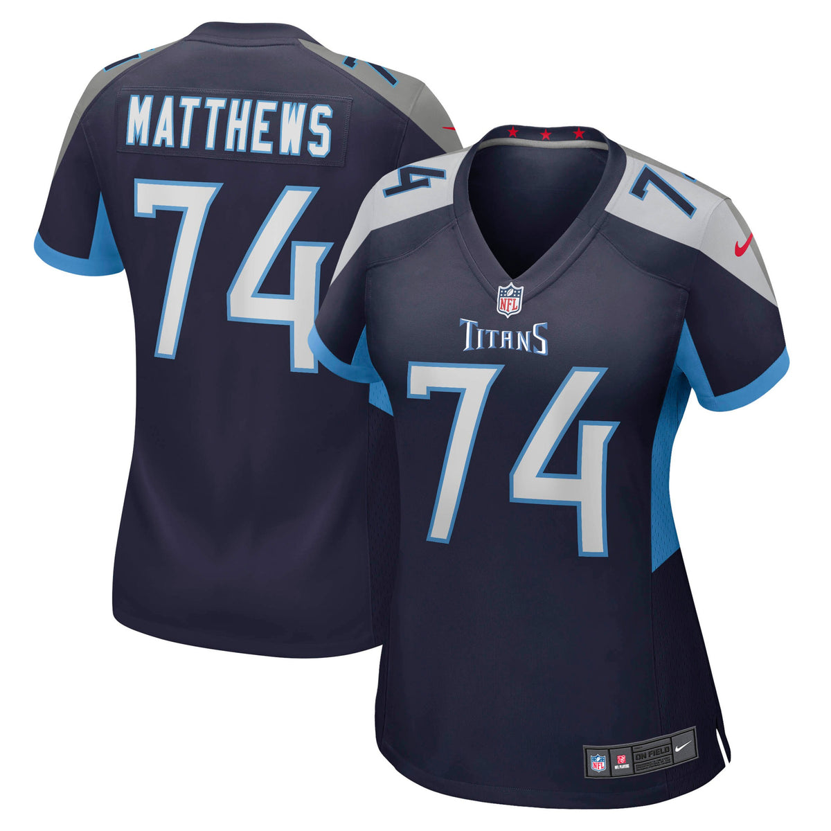 Bruce Matthews Tennessee Titans navy jersey